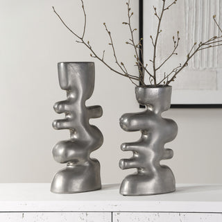 Uttermost Free Flowing Nickel Vases Set of 2