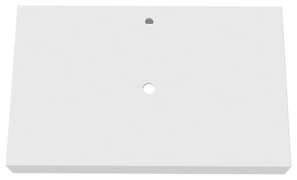 Solid Surface White Bath Countertop For Sinks, White, 30"