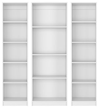 Torrey 3 Piece Living Room Set with 3 Bookcases, White