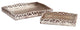 Wooden Trays, Set of 2, Silver