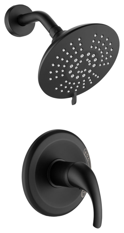 5-Spray High Pressure Shower Set With Rough-in Valve, Matte Black