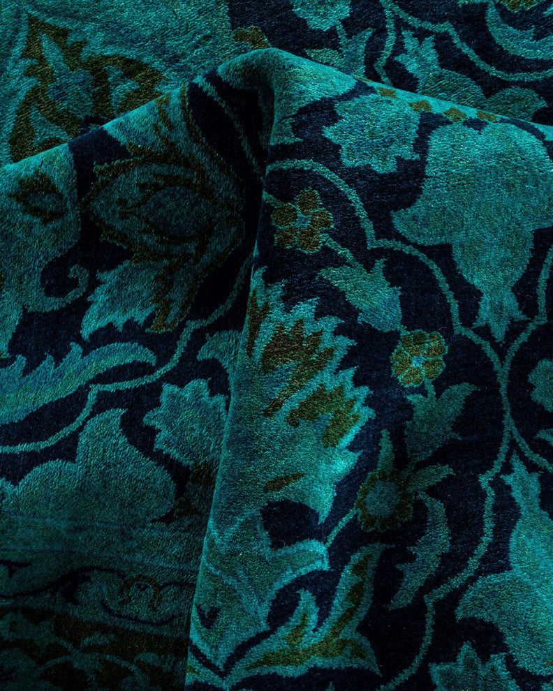 Overdyed, One-of-a-Kind Hand-Knotted Area Rug Blue, 6'2"x8'4"