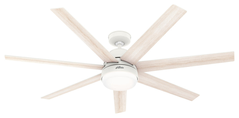 Hunter 60" WiFi Phenomenon Matte White Ceiling Fan With LED Light, Wall Control