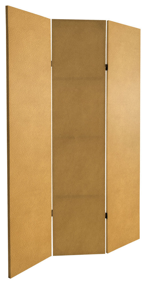 6' Tall Double Sided Leather Pattern Print Canvas Room Divider