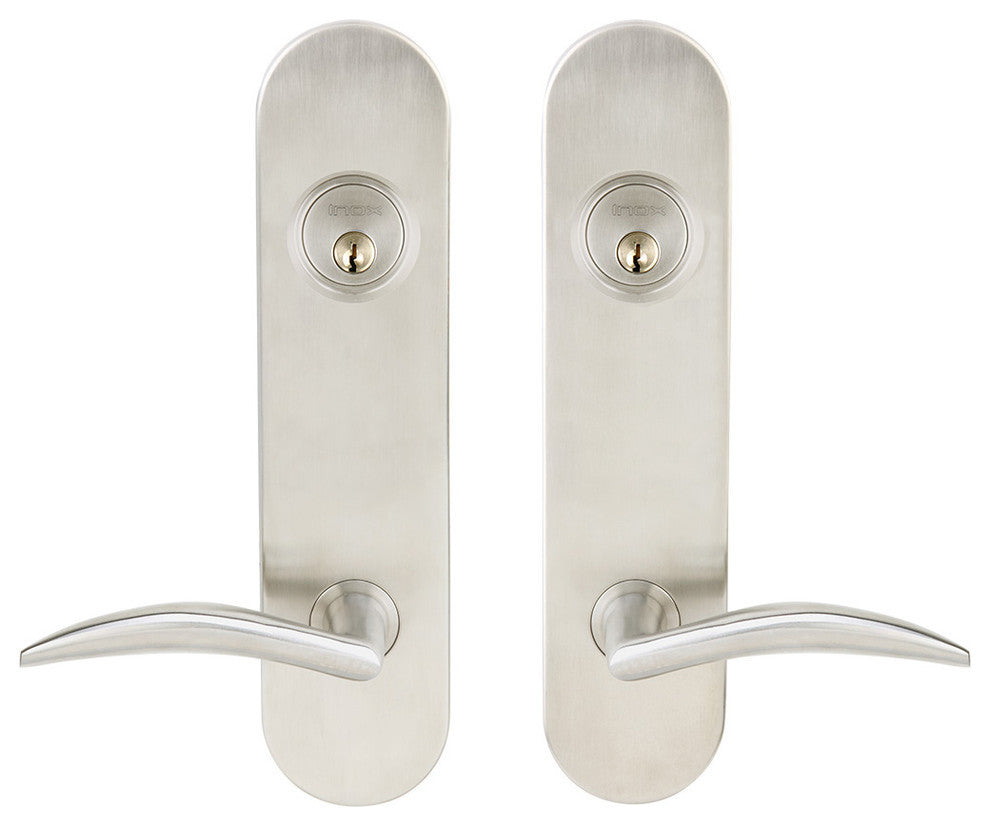 Air-Stream Lever, Tubular Entry, Double Cylinder, Satin Stainless Steel