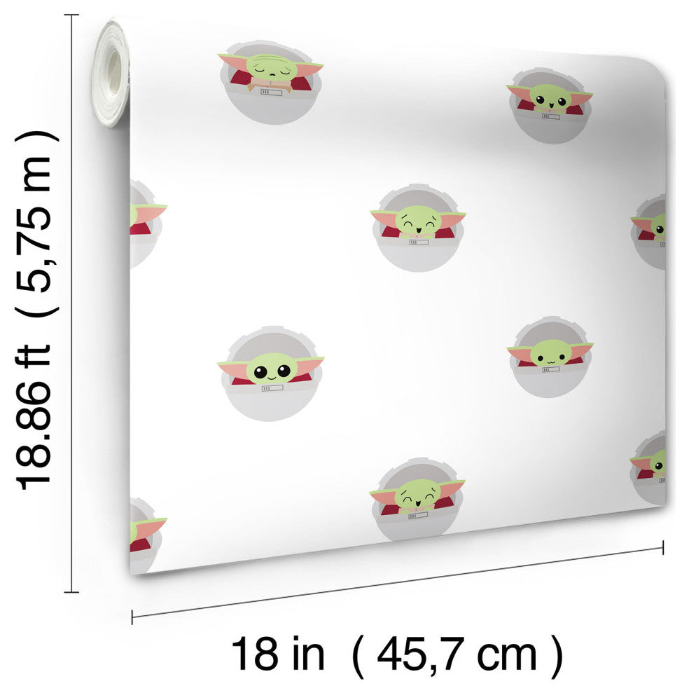 Green Grogu Peel & Stick Wallpaper
