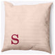 20" x 20" Modern Monogram Indoor/Outdoor Polyester Throw Pillow, Cranberry