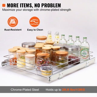 VEVOR Pull Out Cabinet Under Sink Organizer 20x21" Wire Drawer Basket