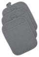 DII Gray Quilted Pot Holder, Set of 3