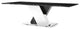Malbec Black and White Marble Modern Coffee Table Polished Stainless Steel Base