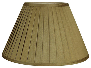 Faux Silk Side Pleat Lamp Shade, 7x14x9", Gold