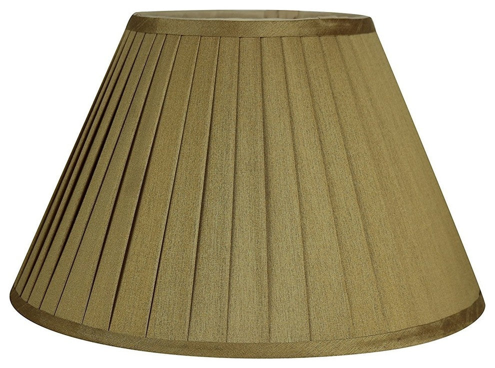 Faux Silk Side Pleat Lamp Shade, 7x14x9", Gold