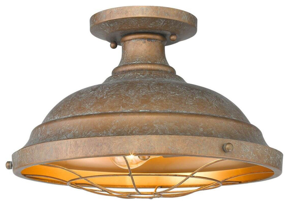 Semi Flush Mount, Copper Patina