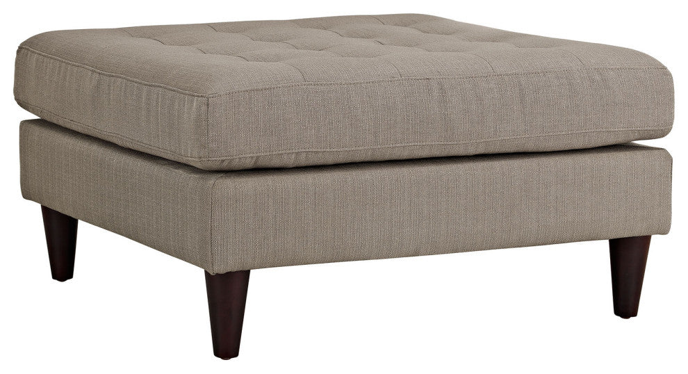 Empress Upholstered Fabric Large Ottoman - Granite