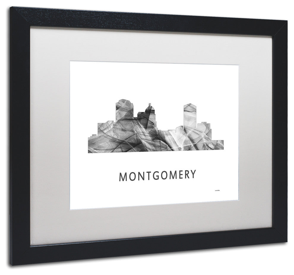 Marlene Watson 'Montgomery Alabama Skyline' Matted Art, Black Frame, 20x16