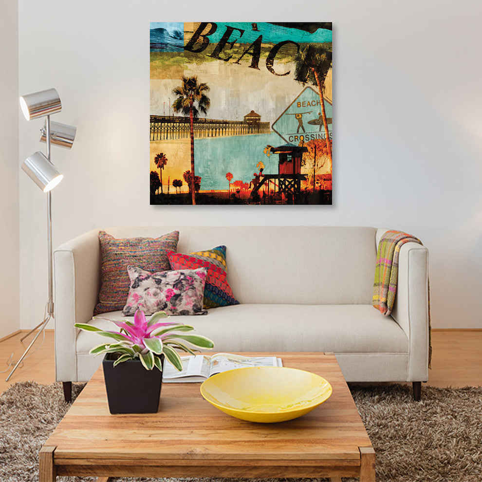 "Beach Culture" by Charlie Carter, Canvas Print, 12"x12"