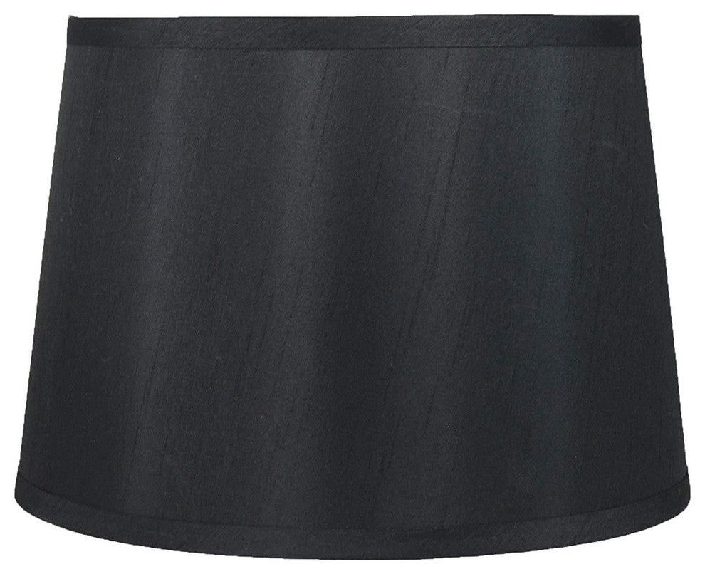 French Drum Lamp Shade, 12x14x10", Black