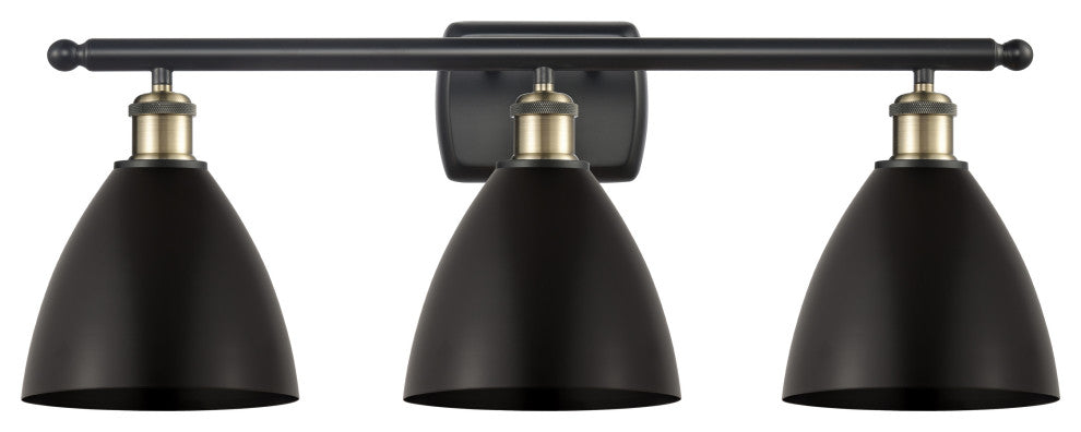 Ballston Dome Bath Vanity Light, Black Antique Brass, Matte Black