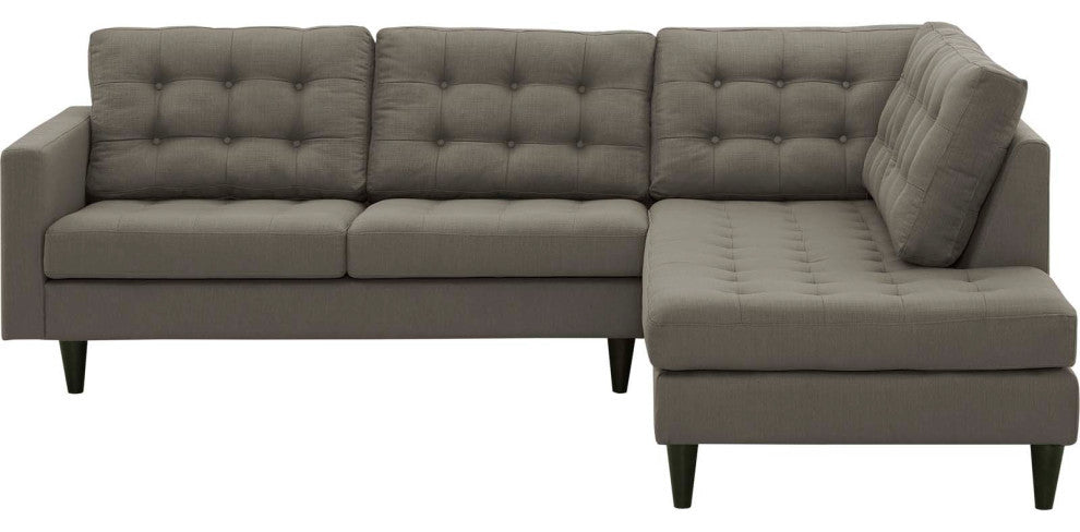 Granite Empress 2 Piece Upholstered Fabric Right Facing Bumper Sectional