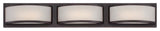 Contemporary Mercer 3 LED Vanity, Georgetown Bronze Finish
