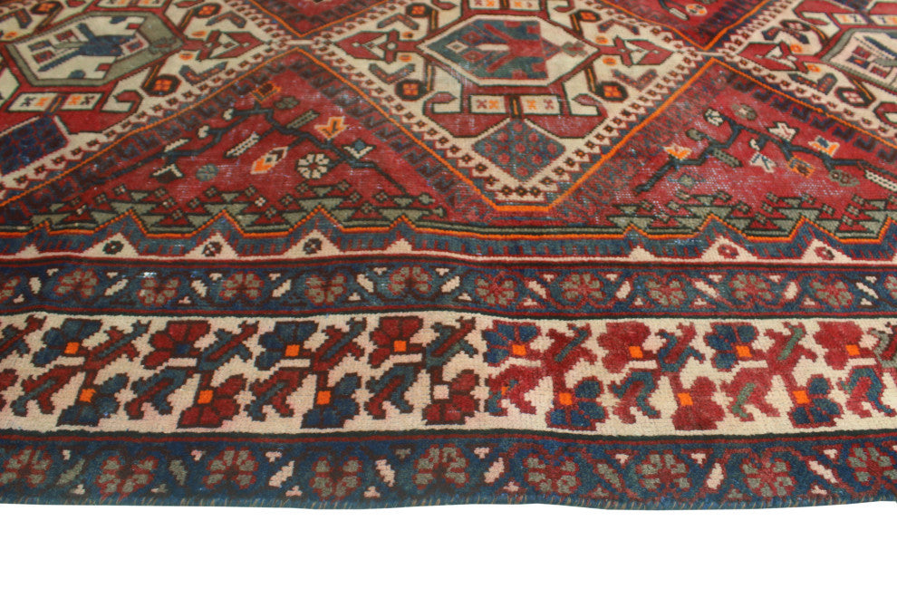 Fine Vintage Distressed Fatinah Red/Beige Runner, 5'2x10'1