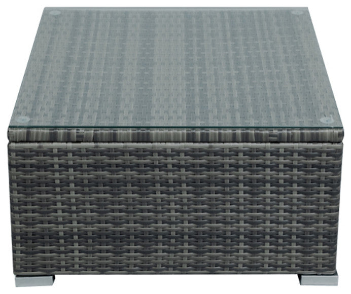 4 Pcs Outdoor Pe Rattan Wicker Sectional Sofa Set With Large Storage Box