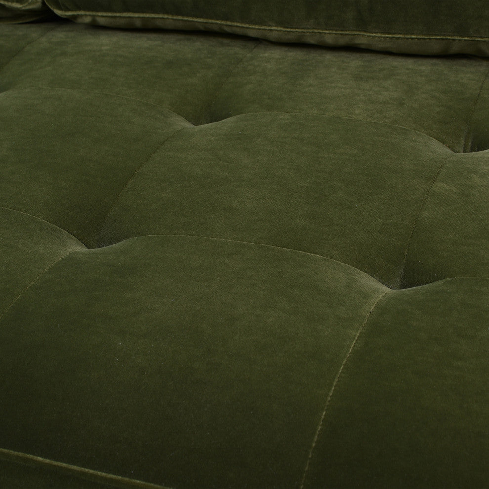 Nicholas 84.5" Mid-Century Modern Sofa, Olive Green Performance Velvet