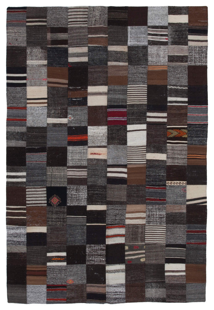 Rug N Carpet - Handmade Turkish 6' 7'' x 9' 10'' Vintage Patchwork Kilim Rug