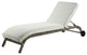 Benzara BM276211 Outdoor Patio Sun Lounge, Weather Resin Wicker, Brown/White
