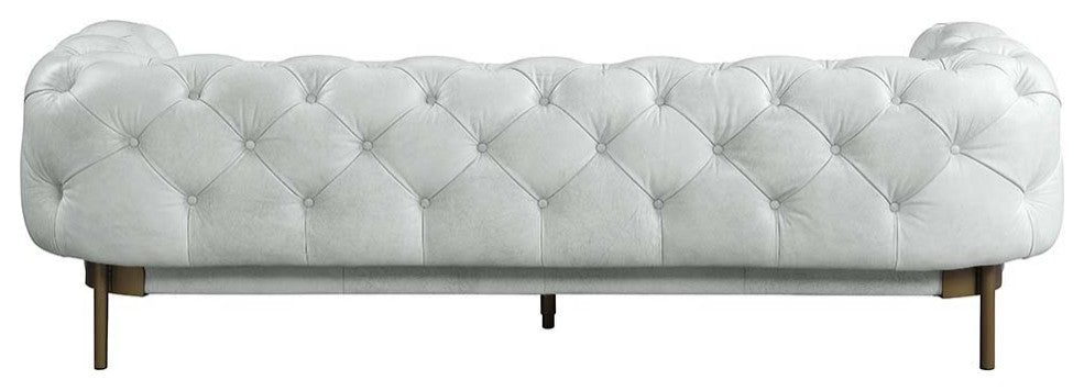 Acme Ragle Sofa Vintage White Top Grain Leather