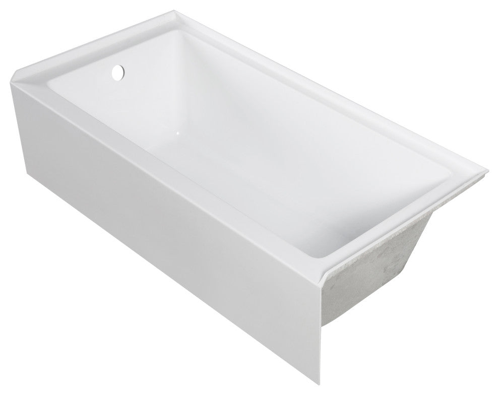 Ursula 60x32x15 Alcove Acrylic Tub, Left Drain