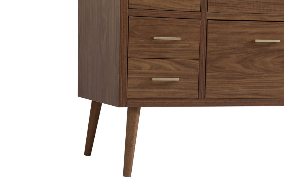 Bella 48" Bathroom Vanity, Walnut Brown With Backsplash