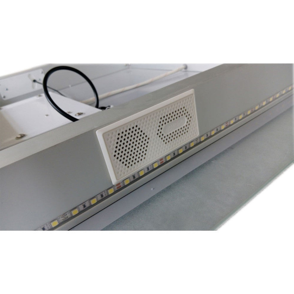 36" Rectangular Led Bordered Illuminated Mirror With Bluetooth Speakers