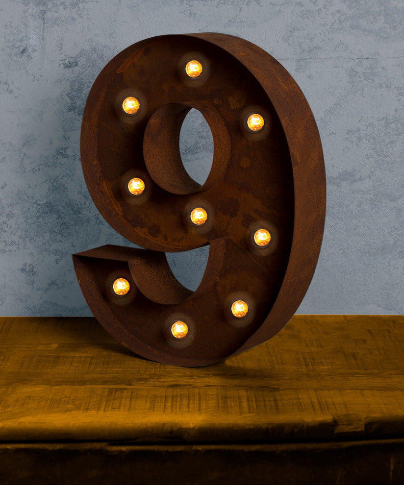 Vintage Retro Lights and Signs Number "9"