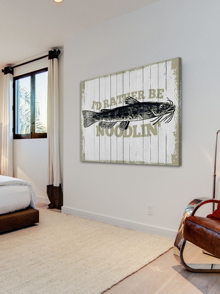 "Catfish Noodlin" Painting Print on Canvas by Saturday Evening Post