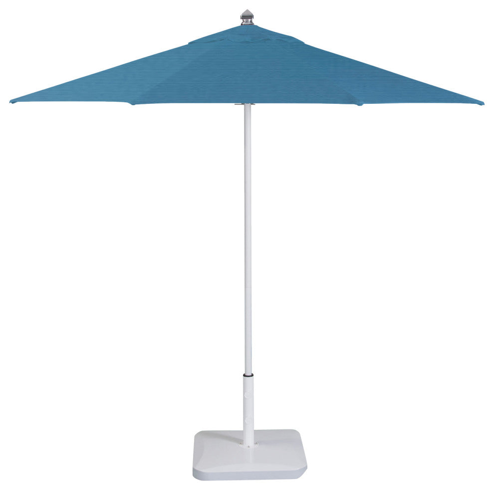 9' Round Flexibe Commercial Umbrella, White, Sapphire Blue