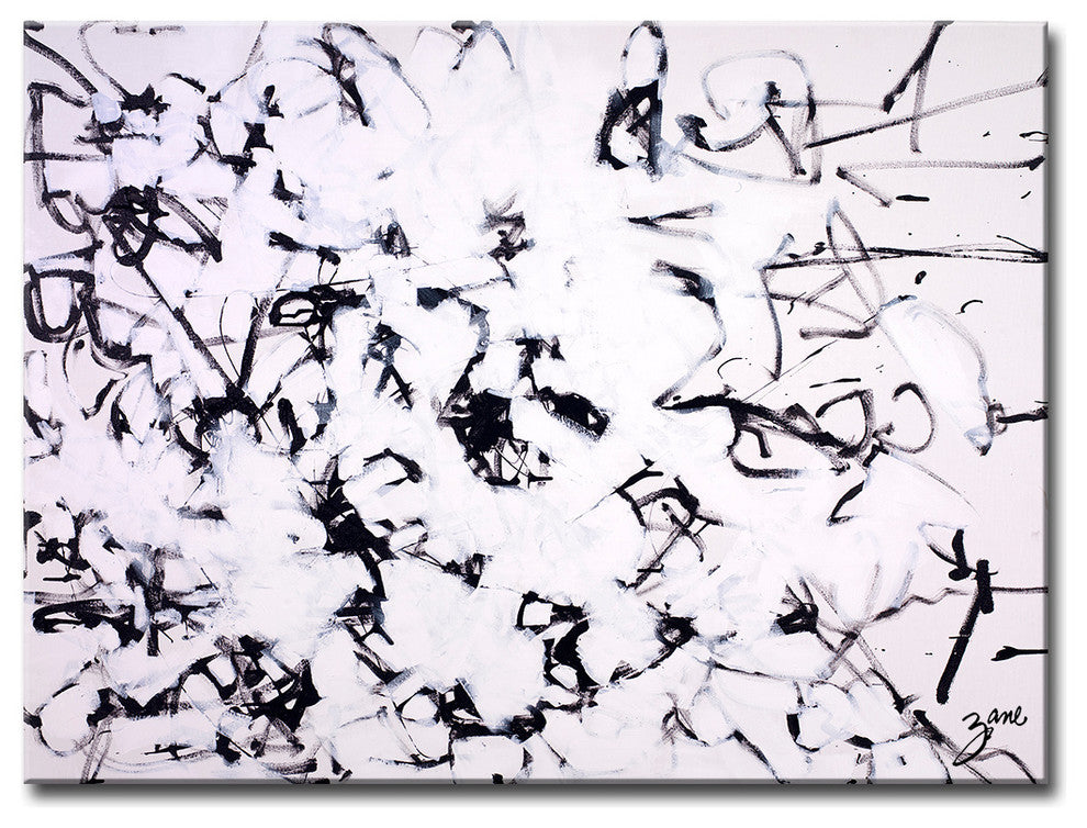 Black and White' Abstract Canvas Wall Art, 16"x20