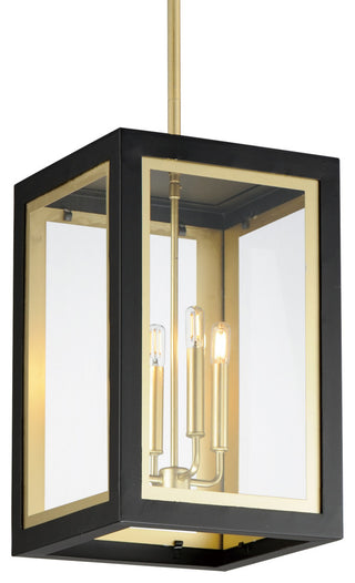 Maxim 30058CL Neoclass 4 Light 12"W Outdoor Pendant - Black / Gold