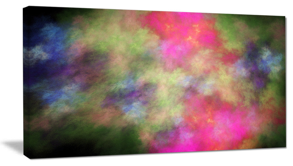 Pink Starry Fractal Sky, Abstract Canvas Art Print, 40x20