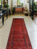 Khamyab Raya Red/Navy Runner, 2'6x19'7