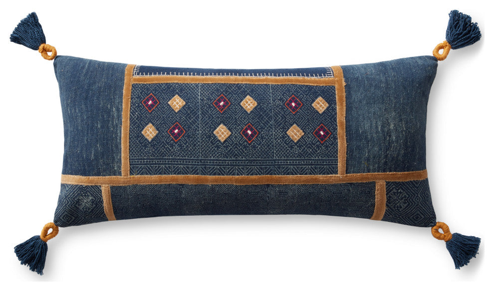Loloi P0967 Navy / Multi 12" x 27" Cover Only Pillow
