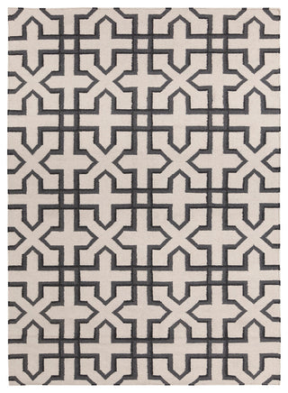 Lima Contemporary Area Rug, White and Black, 7'x10'