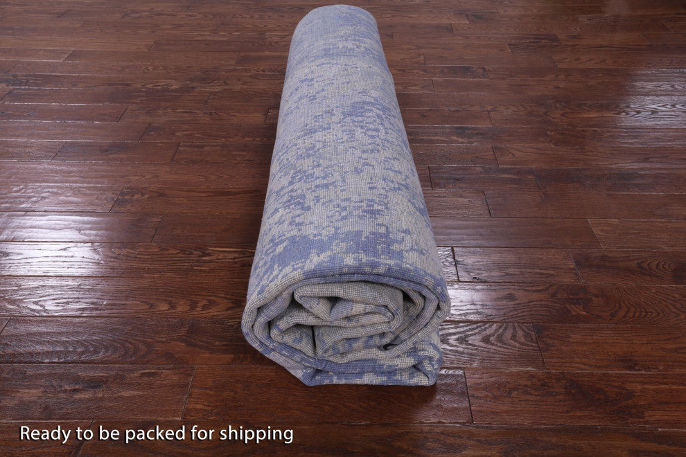 Abstract Wool and Silk Handmade Rug 8' 10" X 12' 6" Q8654