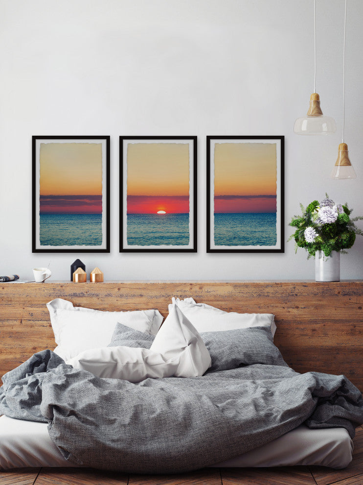 Sunset State of Mind Triptych, Set of 3, 24x36 Panels