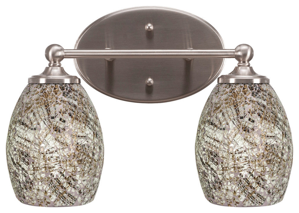 Capri 2-Light Bath Bar, Brushed Nickel/Natural Fusion