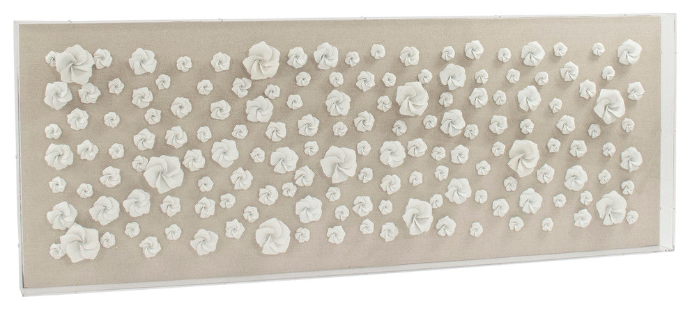 Flowers in Acrylic Wall Art, Natural Linen