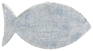 10.6" Cape Cod Inspired Table Top White and Blue Fish Decoration