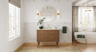 The Richmond Bathroom Vanity, Walnut, 42", Single Sink, Freestanding
