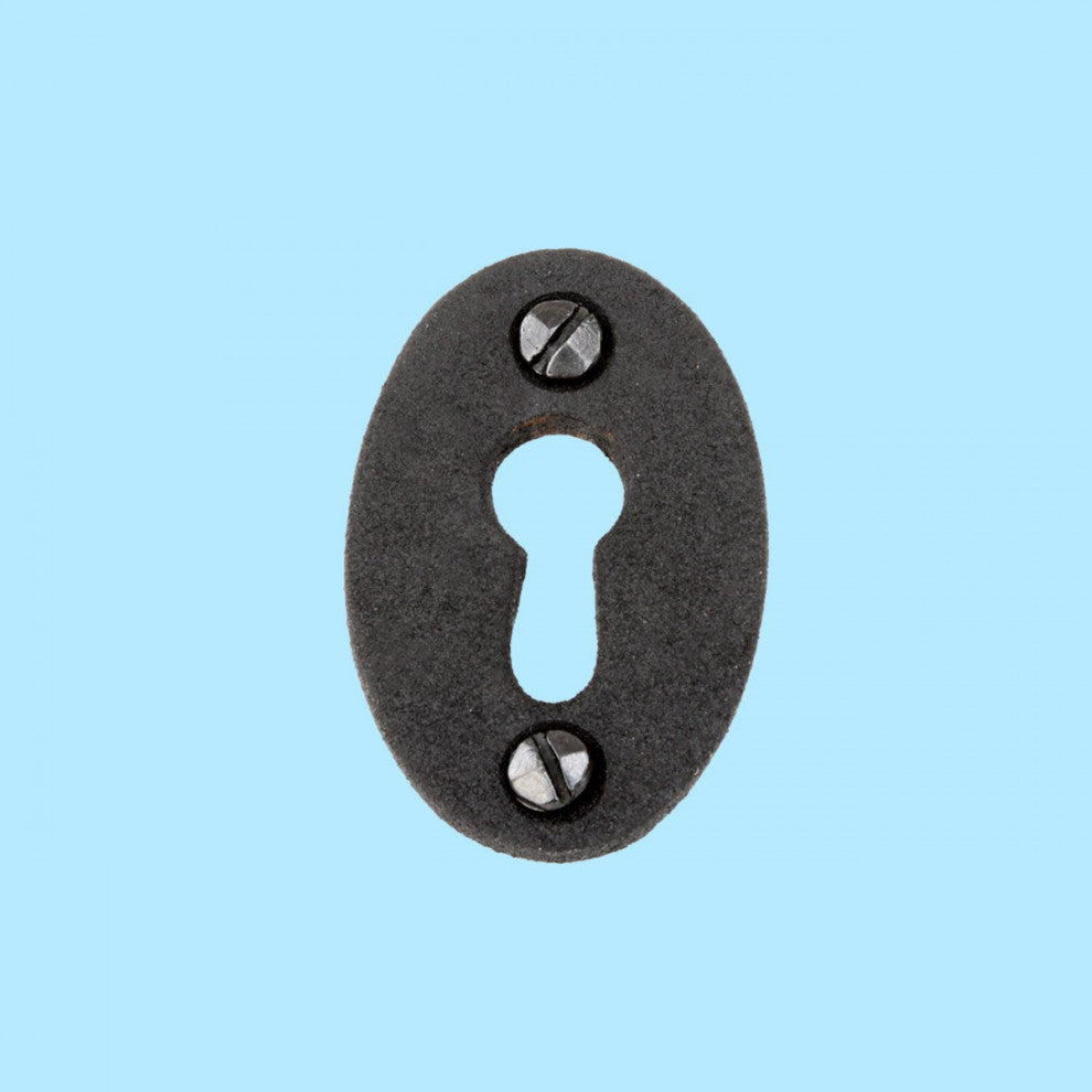 Renovators Supply Black Keyhole Escutcheon 1.75"Wrought Iron Keyhole Cover Plate