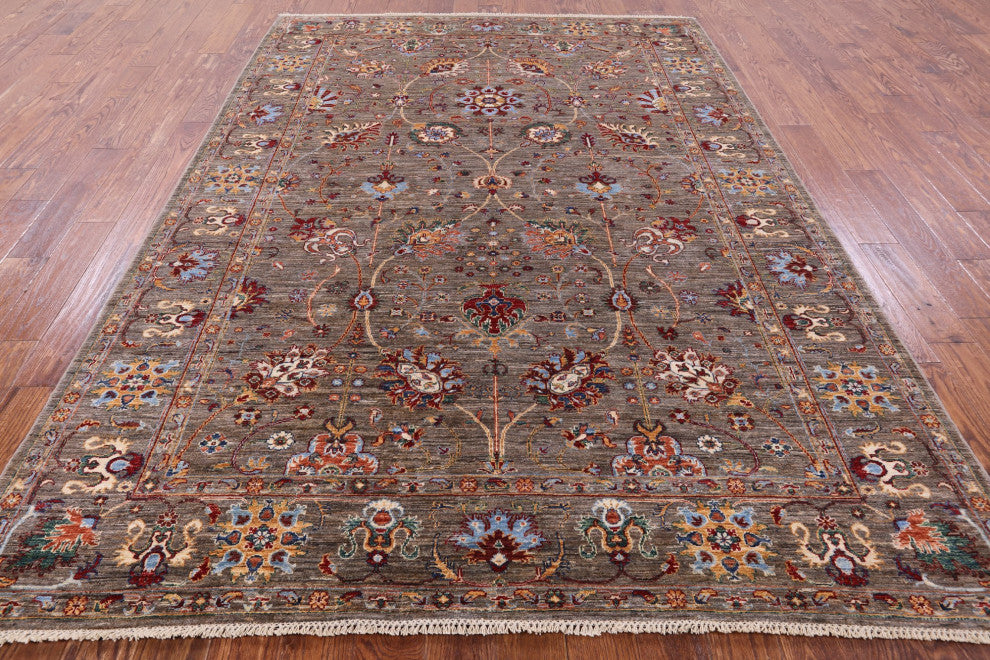 6' 11" X 9' 9" Persian Tabriz Handmade Wool Rug Q7685